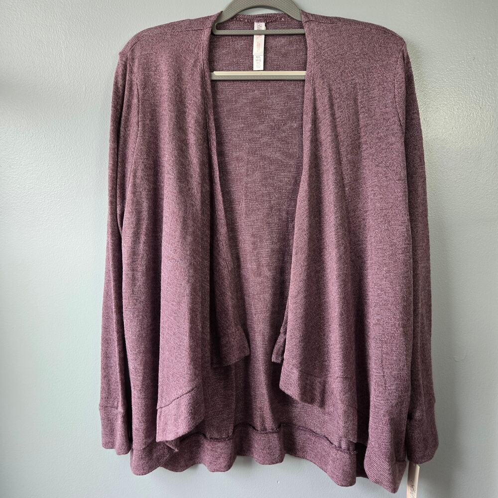 Gilligan & O'Malley Long Sleeve Open Front Cardigan Sweater Purple Women's M/L